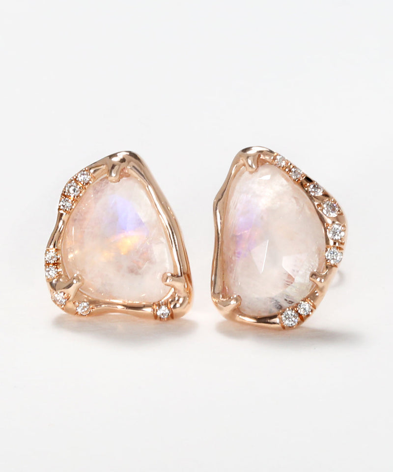 Moonstone Slice Earrings