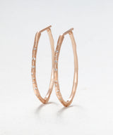 Oval Diamond Hoop Earrings