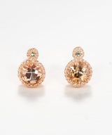 Peach Topaz Milgrain Studs