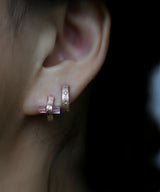 Pink Crystal Hoop Earring