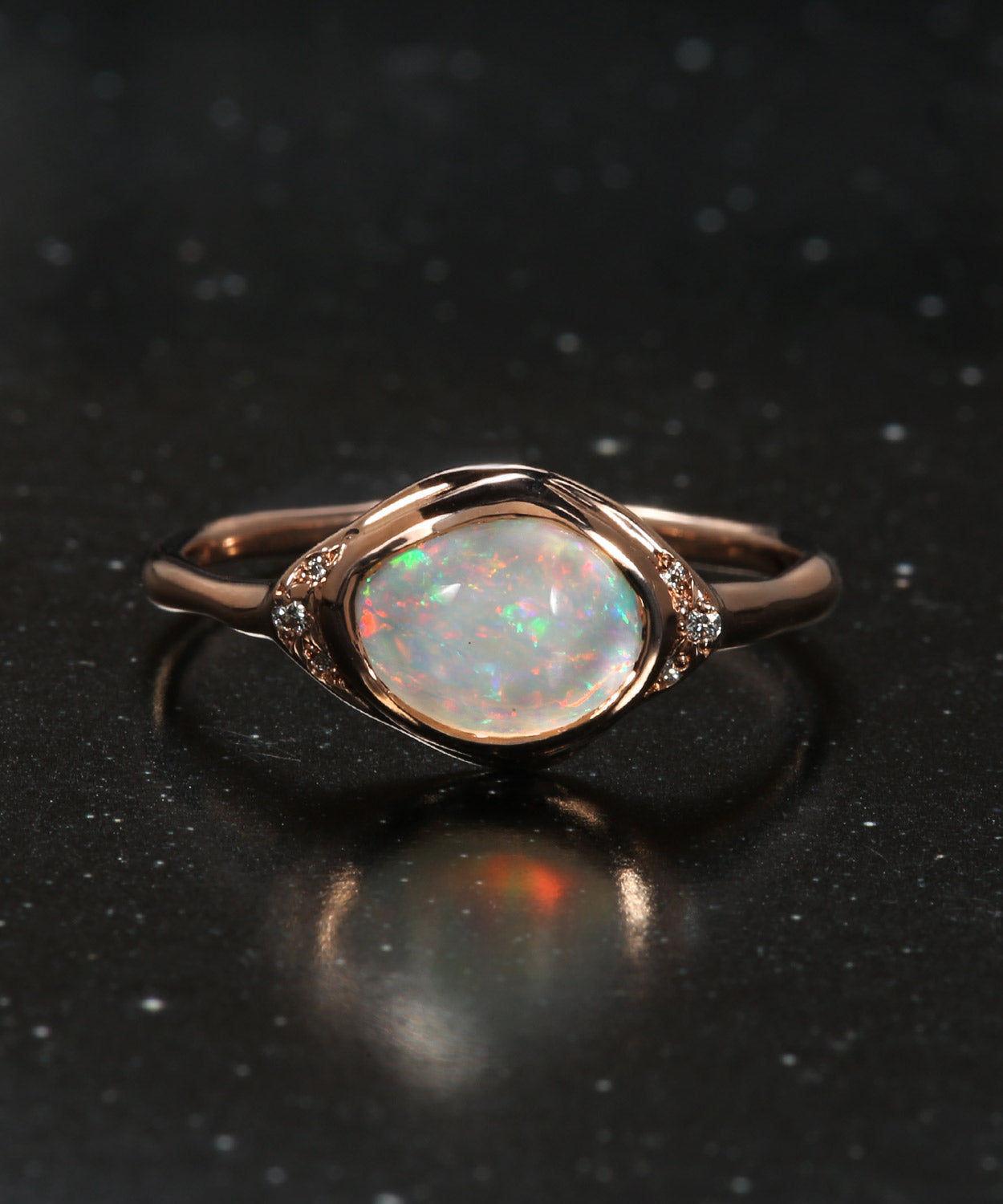 Seeing Eye Pinfire Sparkle Opal Ring