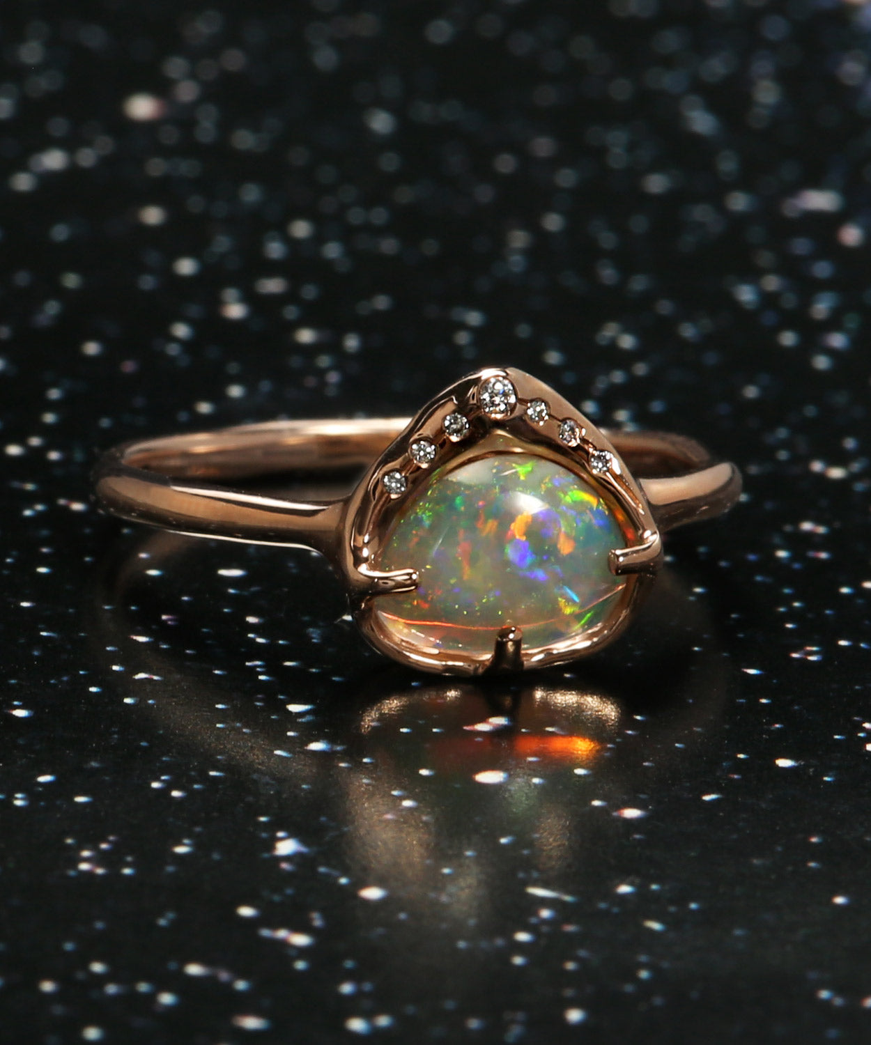 Sky Shower Multicolor Crystal Opal Ring