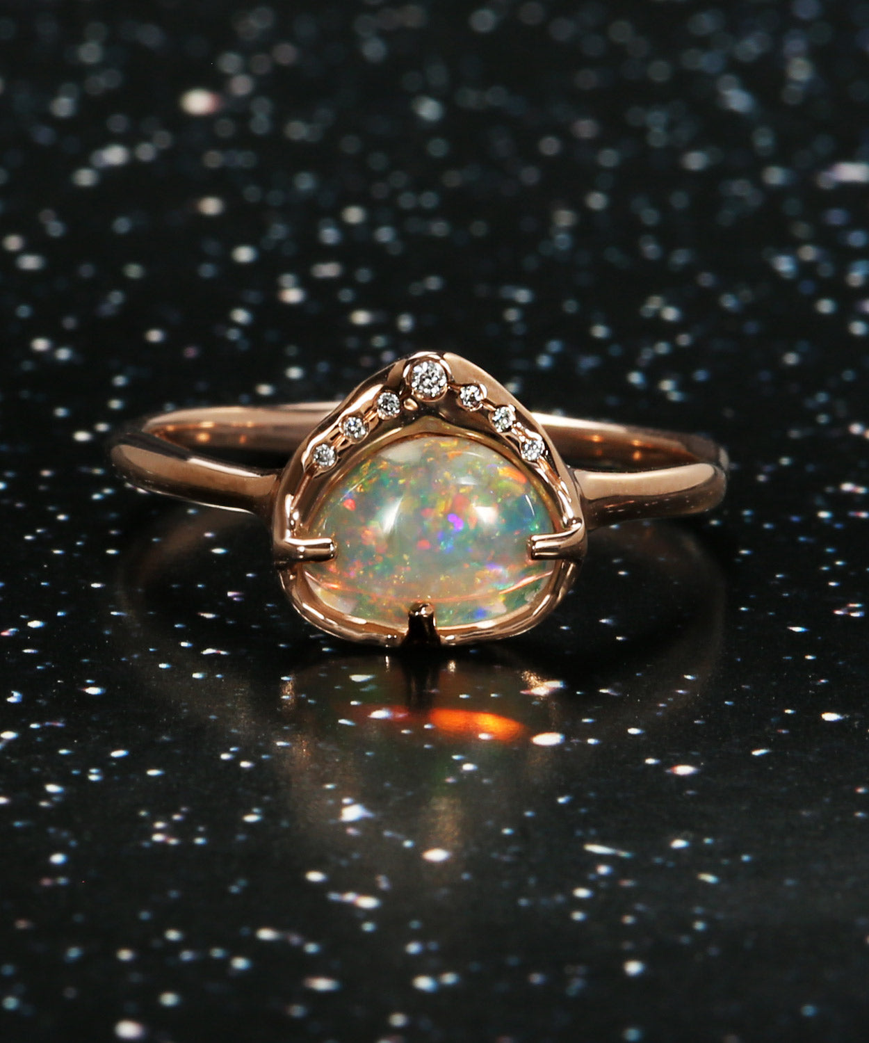 Sky Shower Multicolor Crystal Opal Ring