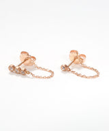Teeny Diamond Chained Earrings