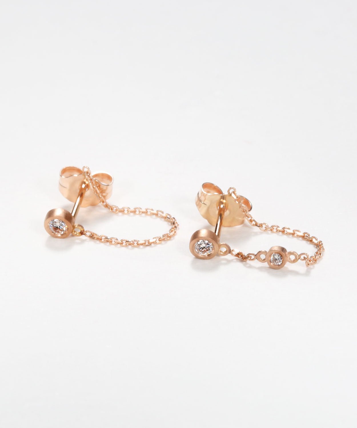 Tiny Diamond Chained Earrings
